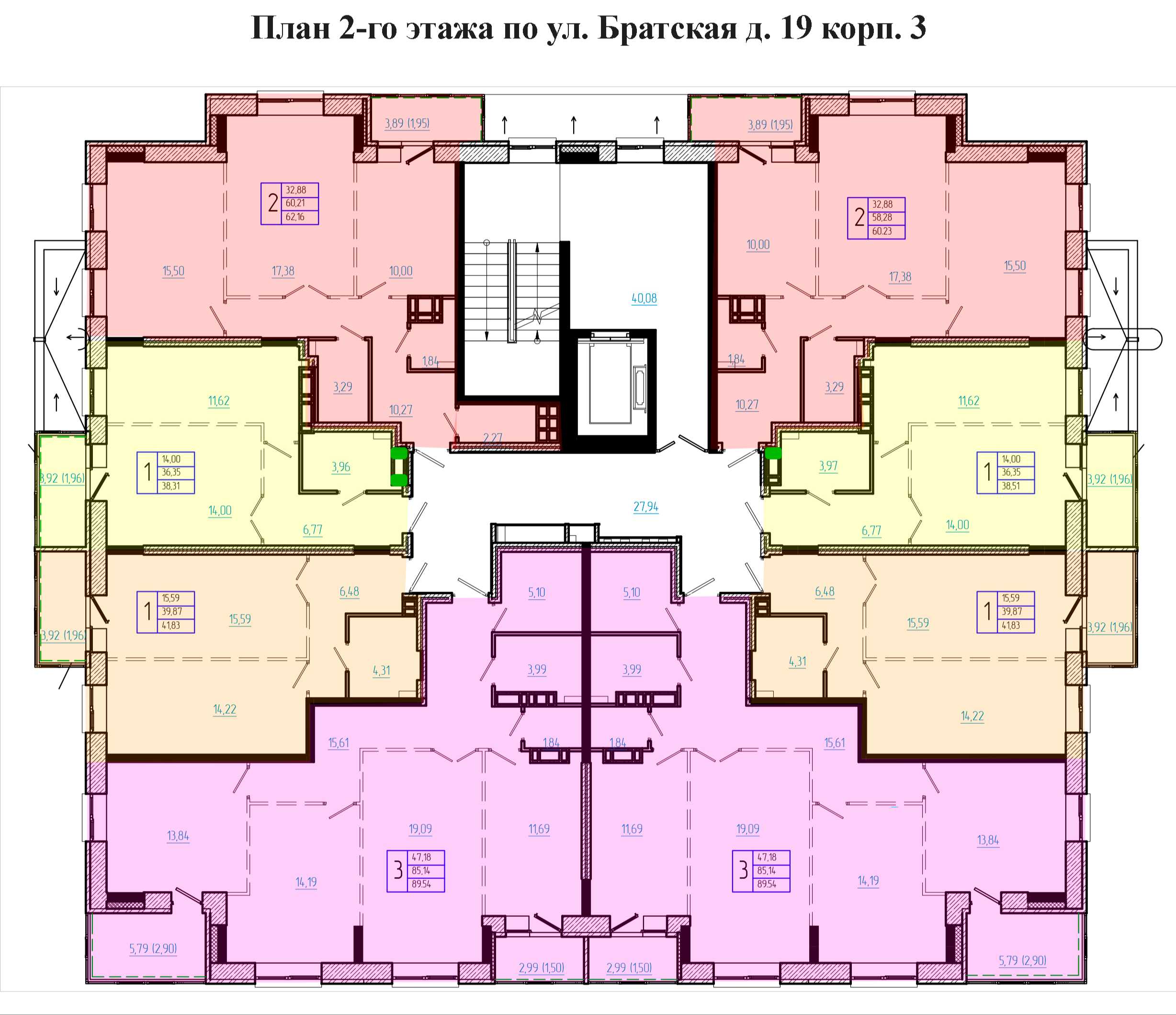 Планы этажей Братская 19 корп. 3